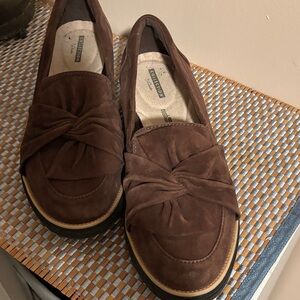 Clarks Brown Suede Loafers